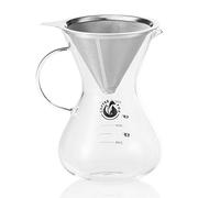 Coffee Fox Cafetera Pour Over con filtro permanente de acero inoxidable y jarra de café