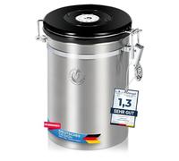 Coffee Fox Tarro de café al vacío, carrito de té, tarro de almacenamiento - Recipiente de almacenamiento Tarro de vacío con tapa de aroma, hermético (Grande (1900ml))