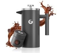 CAFETERA DE EMBOLO de primera calidad. Prensa francesa de doble pared, 8 tazas de capacidad, ideal para conseguir un intenso café. Incluye mini recipiente de café - De Coffee Gator