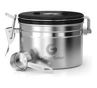 Coffee Gator Recipiente para Café Tamaño Mediano - Mantiene el Café Delicioso - Cuchara de Acero Inoxidable Gratis - Recipiente para de Café, Pequeño Аcero Inoxidable