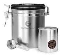 Coffee Gator - Recipiente para conservar el sabor, con rastreador de fecha, válvula de liberación de CO2 y cuchara, tamaño mediano