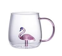 Coffee Glass Tumbler - Thermal Drink Cup, Animal 3D Mug, 2.76x3.54 inches Borosilicate Heat Safe Container | Portable Travel Beverage Solution, Office Home Use