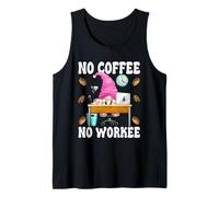 Coffee GNOME Office Humor For Women No Coffee No Workee Camiseta sin Mangas