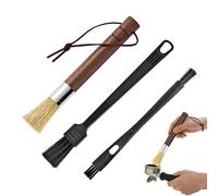 Coffee Grinder Cleaning Brush Set, Manual Brush Tool Kit, 3 Pieces Coffee Machine Cleaner, Soft Bristle Design, Multi Use Cleaning for Grinder Latte Bean Baking Flour Tabletop Bar Use