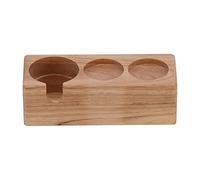 Coffee Handle Holder & Tamper Stand | 3 - Hole Wood Storage Rack for Barista Tools/Coffee Shop/Home | Sanitary Card Slot, Universal Fit, Water - Protective Composite Wood
