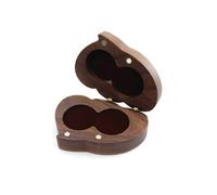 (Coffee) Heart Shaped Proposal Engagement Ring Boxes Wood Ring Bearer for Proposal Wedding Ring Box Rustic Ring Container Dark gray