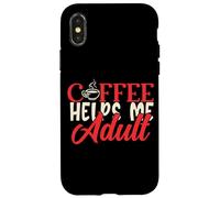Coffee Helps Me Adult Mujeres Humor Mamá Hombre Padres Papá Ropa Carcasa para iPhone X/XS
