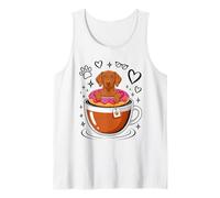 Coffee Hungarian Vizsla Donut Magyar Vizslas Camiseta sin Mangas