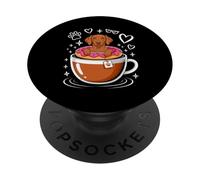 Coffee Hungarian Vizsla Donut Magyar Vizslas PopSockets PopGrip Adhesivo