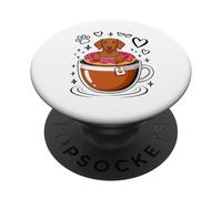 Coffee Hungarian Vizsla Donut Magyar Vizslas PopSockets PopGrip Adhesivo