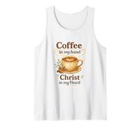 Coffee In My Hand Christ In My Heart Watercolor Christian Camiseta sin Mangas