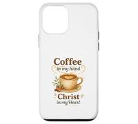 Coffee In My Hand Christ In My Heart Watercolor Christian Carcasa para iPhone 12 Mini