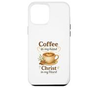 Coffee In My Hand Christ In My Heart Watercolor Christian Carcasa para iPhone 12 Pro MAX