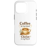 Coffee In My Hand Christ In My Heart Watercolor Christian Carcasa para iPhone 16 Pro