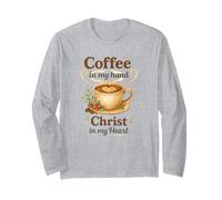Coffee In My Hand Christ In My Heart Watercolor Christian Manga Larga