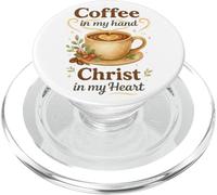 Coffee In My Hand Christ In My Heart Watercolor Christian PopSockets PopGrip para MagSafe