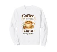 Coffee In My Hand Christ In My Heart Watercolor Christian Sudadera