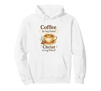 Coffee In My Hand Christ In My Heart Watercolor Christian Sudadera con Capucha