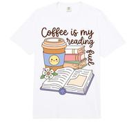 Coffee Is My Reading Fuel Book Lover Bookworm Reader Comfort Colors Adult Heavyweight T-Shirt