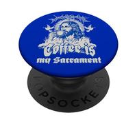 Coffee is my Sacrament - Popular café Iglesia con Texto en alemán PopSockets PopGrip Adhesivo
