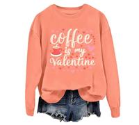 Coffee Is My Valentine - Sudadera y sudadera con capucha retro de corazón para amantes del café, camisas de San Valentín para mujeres y hombres, naranja, S