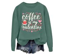 Coffee Is My Valentine - Sudadera y sudadera con capucha retro de corazón para amantes del café, camisas de San Valentín para mujeres y hombres, verde, 3XL