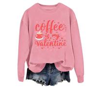 Coffee Is My Valentine - Sudadera y sudadera con capucha retro de corazón para amantes del café, camisas de San Valentín para mujeres y hombres, rosa, XXL