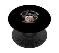 Coffee Keeps Me Grounded Necesidades matutinas cafeína |- PopSockets PopGrip Adhesivo