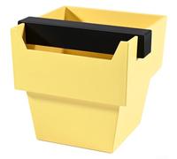 Coffee Knock Box - Cubo trapezoidal grande de 1.2 L, con barra cuadrada y base de silicona antideslizante para accesorios de barista (amarillo limón)