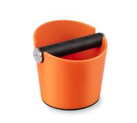 Coffee Knock Box Posos Cafe Cajon para Posos de Cafe Caja de Posos de Café | Barista Absorbente de Golpes con Barra de Golpe de Metal Extraíble (Naranja)