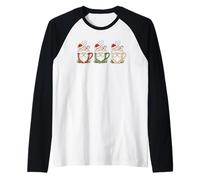 Coffee Latte Coffee Christmas GNOME Lights Lazy Last Minute Camiseta Manga Raglan