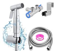 Coffee Life Plus Kit de Pulverizador de Bidé de Mano de Acero Inoxidable, Grifo Bidet para WC, Ducha Higiénica para WC, con Manguera y Válvula de G1/2 Soporte