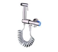 Coffee Life Plus kit ducha higienica,grifo para vater,ducha bidet para wc,Kit de Pulverizador de Bidé de Mano de Acero inoxidable,con Manguera y Válvula de G1/2 Soporte,manguera wc