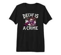 Coffee Lover Espresso Skull Decaf Is A Crime Camiseta Premium