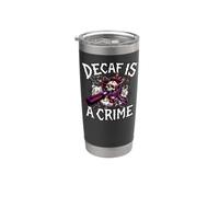 Coffee Lover Espresso Skull Decaf Is A Crime Vaso térmico de acero inoxidable de doble pared