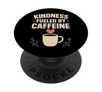 Coffee Lover Kindness Club Mensaje Positivo Cafeína Gráfico PopSockets PopGrip Adhesivo