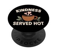 Coffee Lover Kindness Club Mensaje Positivo Cafeína Gráfico PopSockets PopGrip Adhesivo
