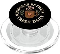 Coffee Lover Kindness Club Mensaje Positivo Cafeína Gráfico PopSockets PopGrip para MagSafe