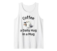 Coffee Lovers Daily Hug In A Mug Cansado Looking Seagull Camiseta sin Mangas