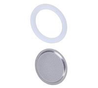 Coffee Maker Gasket and Stainless Steel Filter Portable Replacement Accessories Easy to Install Espresso Machine Parts Stainless Steel Filter