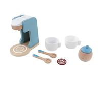 Coffee Maker Toy, Play with Imagination Strong Wood Glossy Mild Colors Wooden Coffee Maker for Role Play Boys Girls
