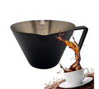 Coffee Measuring Cup, Kitchen Beaker, 2.83x3.54x2.99 Inch Stainless Pitcher, Heat-Resistant Steel Body, Triple Scale Design, for Accurate Brewing, Baking Preparation, Liquid Dosing
