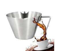 Coffee Measuring Cup, Stainless Steel Measurement Beaker, Heat-Resistant Three Scale Pitcher, Double Spout Dosing Cup, Practical Handle Tool, Ideal for Baking Cooking Kitchen