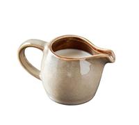 Coffee Milk Pitcher Jarra de leche de cerámica pequeña de 3 oz, jarra de crema, recipiente for salsa de cocina, accesorios de café Barista(Beige)