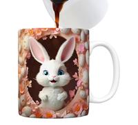 Coffee Mug - 9.5x8cm ceramic coffee mug, Easter Coffees Mugs with lids, 350ml Colorful Holiday Funny Ceramic Mugs, Bunny Or Egg Tea Cup, Comfortable Grip Easter Party Cups For Home School Table