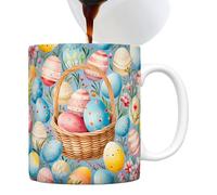 Coffee Mug - 9.5x8cm ceramic coffee mug, Easter Coffees Mugs with lids, 350ml Colorful Holiday Funny Ceramic Mugs, Bunny Or Egg Tea Cup, Comfortable Grip Easter Party Cups For Home School Table
