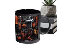 Coffee Mug Ceramic - Microwave Safe Dishwasher Safe Ergonomic Handle Funny Mechanic Drinkware Hot Cold Beverage Use Design | Tea Milk Water Juice Home Camping Indoor Outdoor Travel