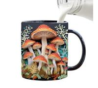 Coffee Mug Ceramic,Novelty Mug with Mushroom Pattern - Hot Cocoa Cup - for Coffee Tea Hot Cocoa Milk Juice Home Office Party Kitchen Holiday Birthday Women