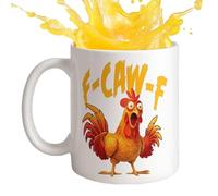 Coffee Mug | Chick Pattern Cartoon Cup | Ceramic Cute Animal Drinking Rooster Cups Illustrated Character Image for Child, Friend, Mom, Holiday Party, Farmhouse