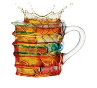 Coffee Mug - Engraved Glass Cup, Mugs for Readers Book Lovers, for Women Men Home Kitchen Office Café Use, Birthday, Holiday Tea Coffee Drinking Book Club Study Reading